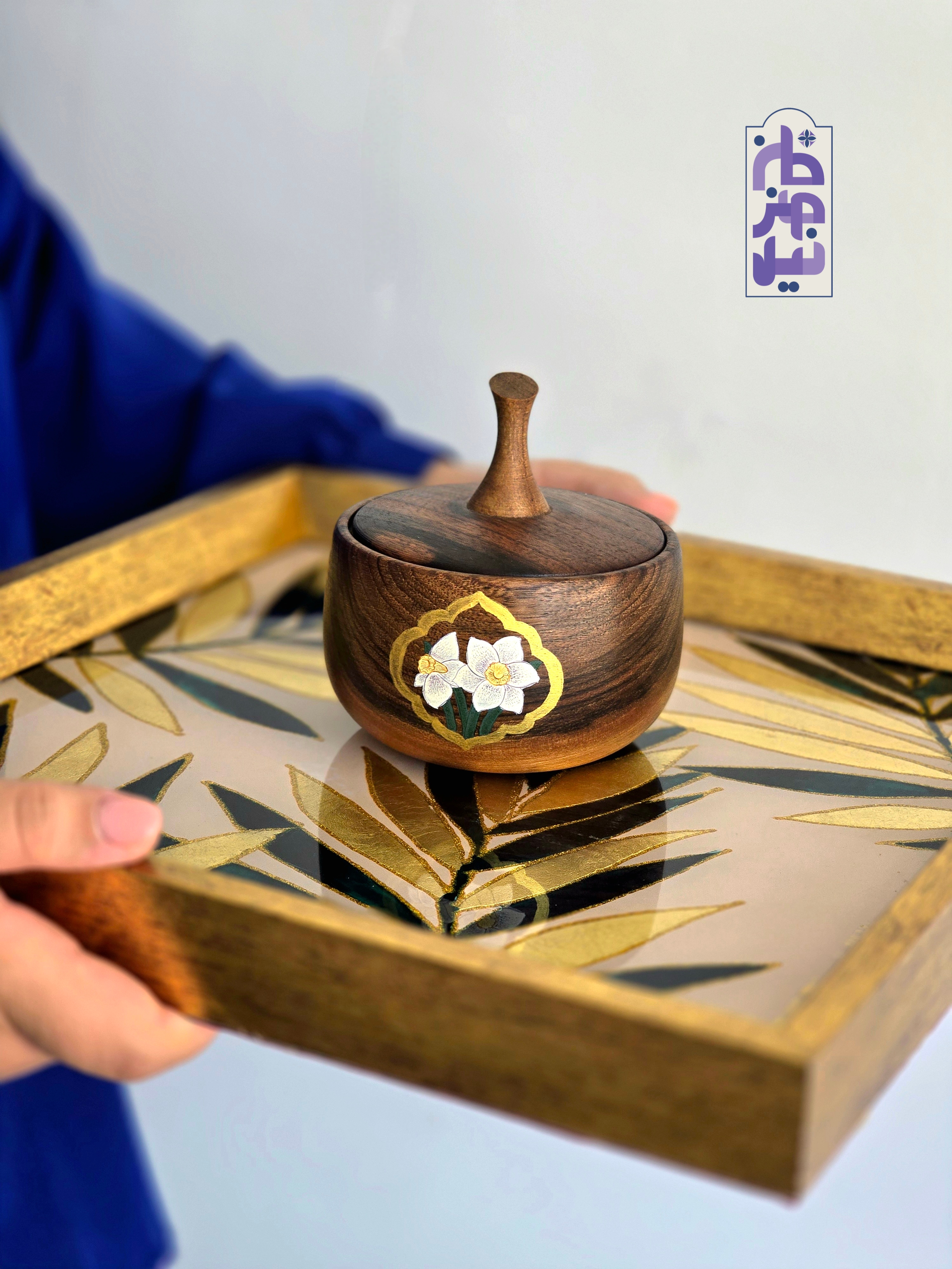 سینی طرح برگ‌ها