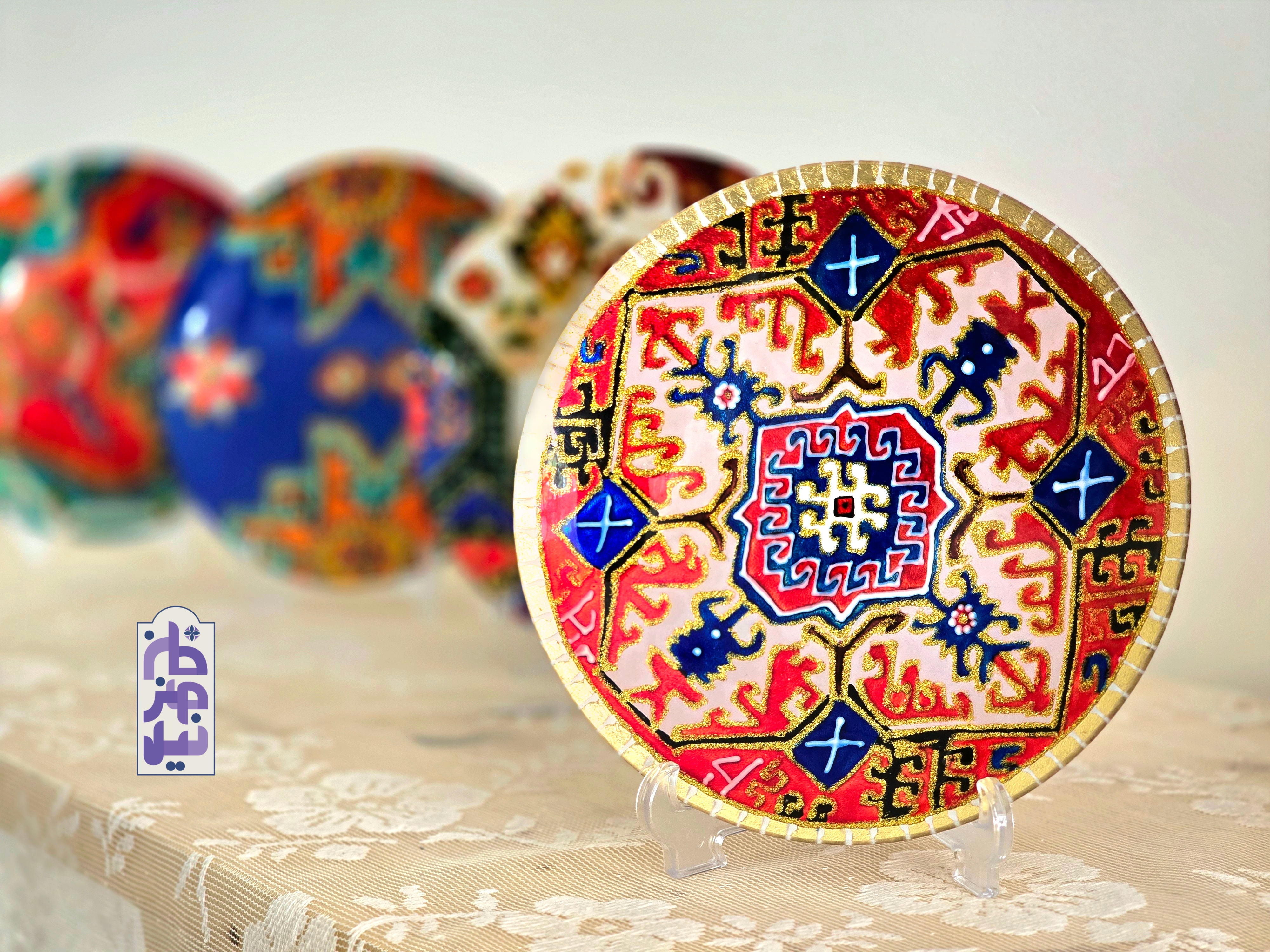 بشقاب شیشه‌ای طرح فرش