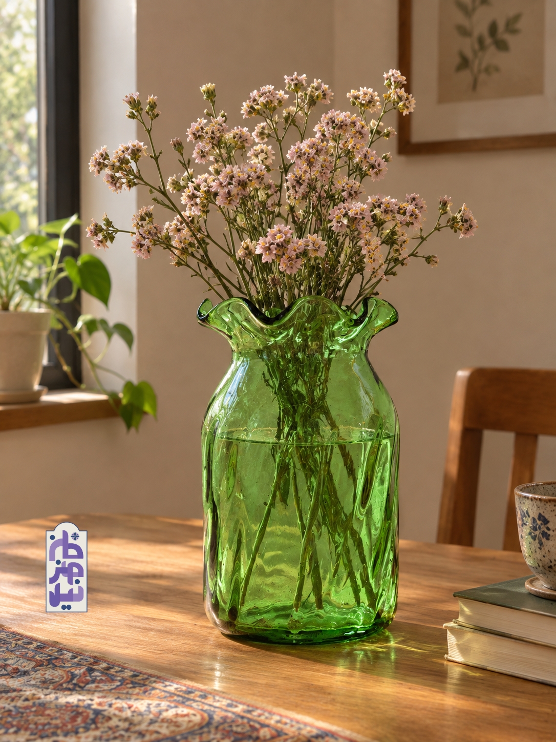 گلدان استوانه‌ای لب چین متوسط